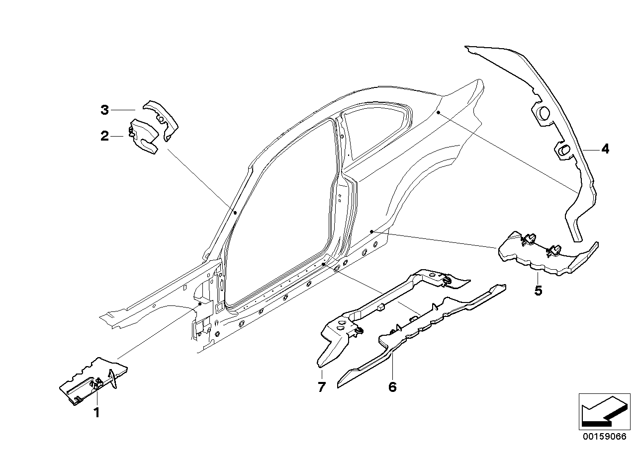 BMW 41217062217 Shaped Part, B-Pillar, Rear