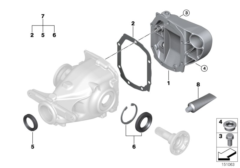 BMW 33107536254 GASKET SET DIFFERENTIAL