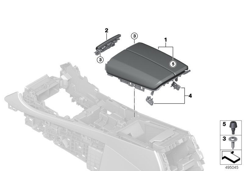 BMW 51167943866 ARMREST, CENTER CONSOLE, LEA