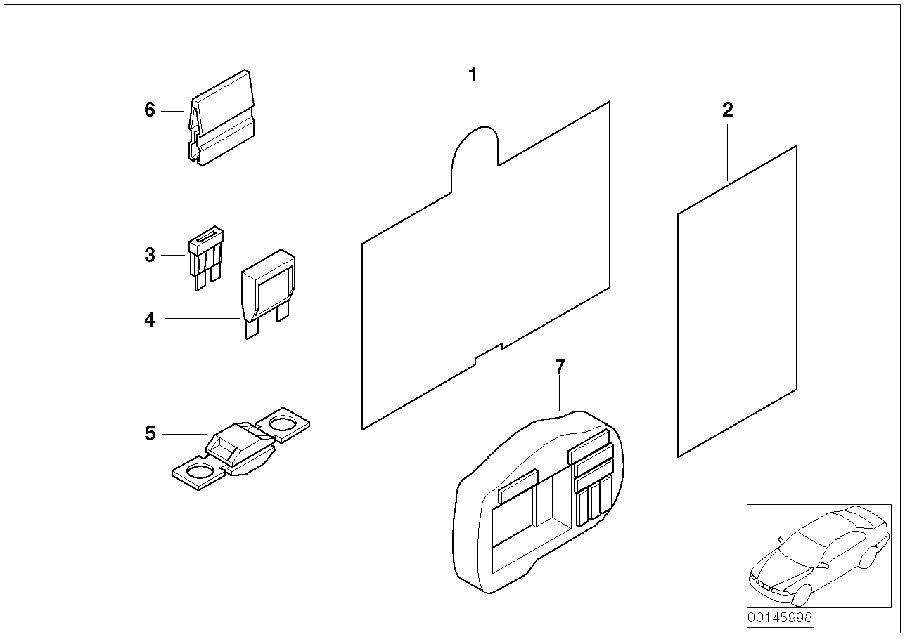 BMW 71236982003 Map, Fuse Grouping, German