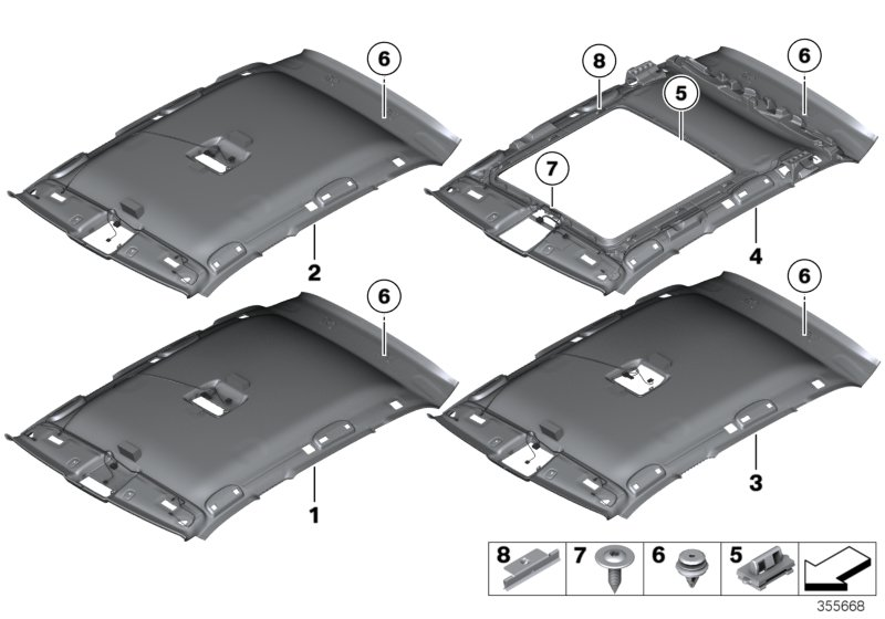 BMW 51442994084 Headlining Panoramic Roof