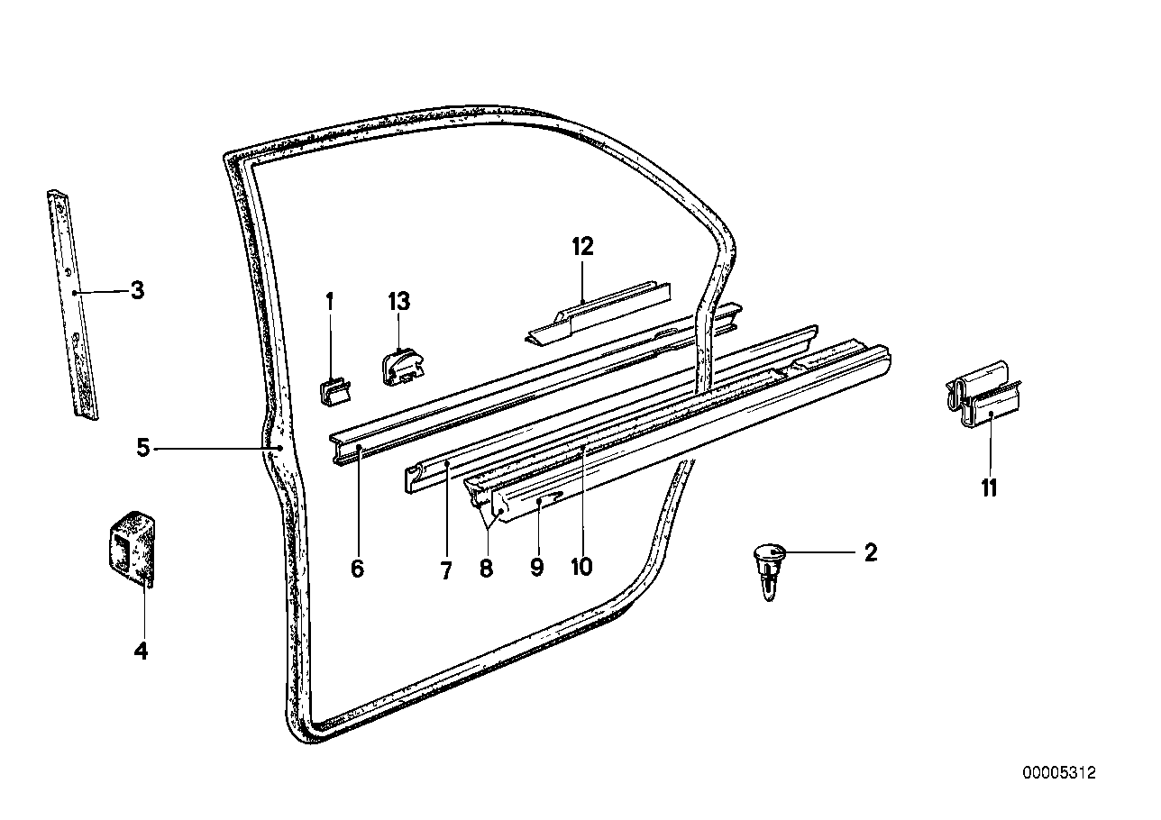 BMW 51221886506 Chest Strip, Right Rear