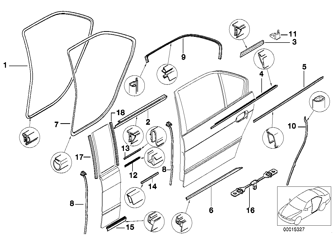 BMW 51228218799 Chest Strip, Interior Left Rear