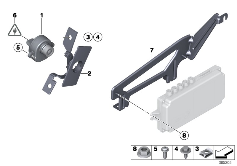 BMW 65159153137 Bracket "Top-Rear-Side-View"