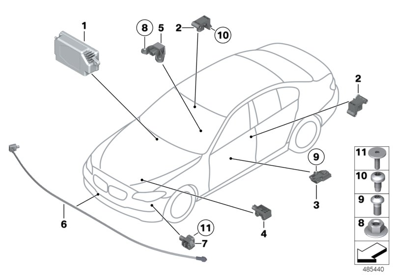 BMW 65769241787 SENSOR, PEDESTRIAN PROTECTIO