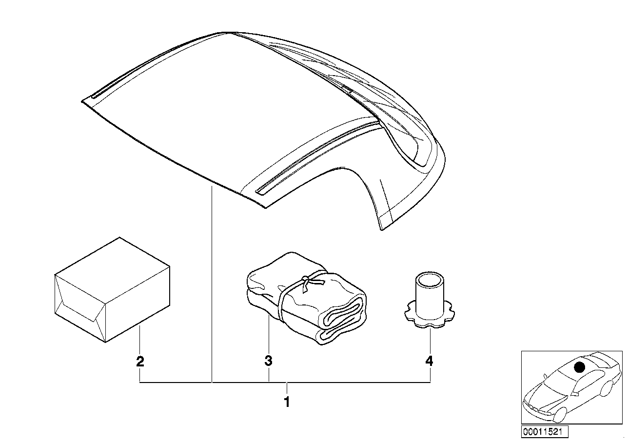 BMW 54219408884 Retrofit Kit, Hardtop