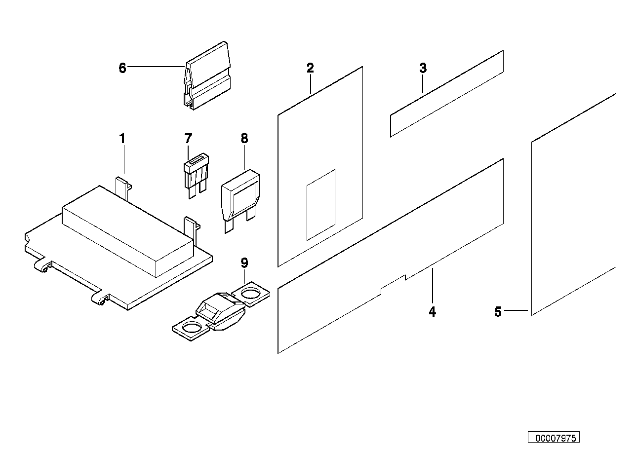 BMW 61136908967 Stick-On Label, Fuse Grouping, Rear