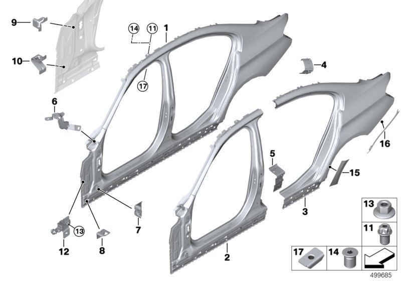 BMW 41008060248 Right Rear Side Panel