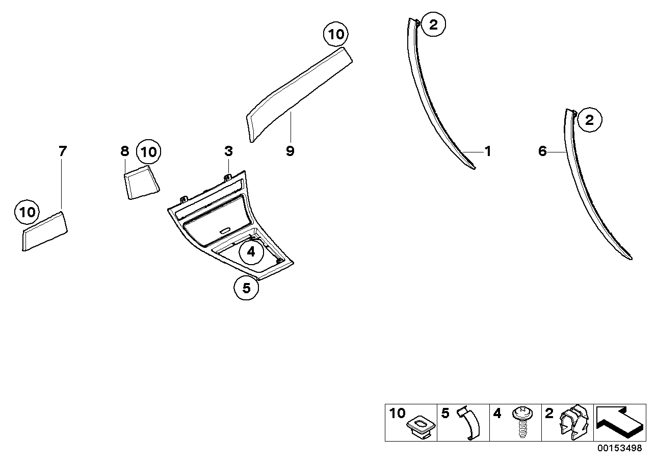 BMW 51413453006 INTERIOR HANDLE, UPPER PART