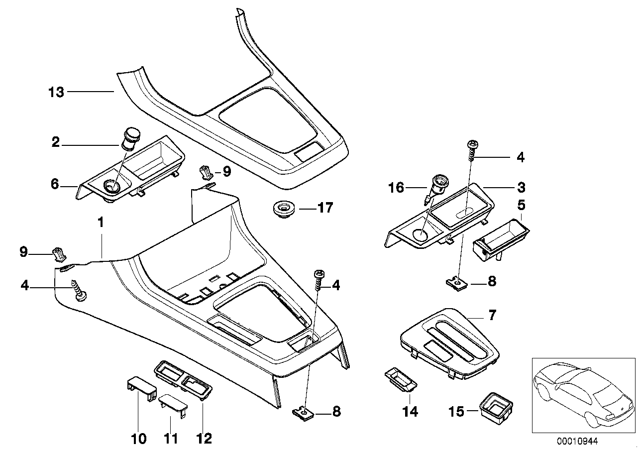 BMW 51168146111 Cover, Gear Selecting Lever