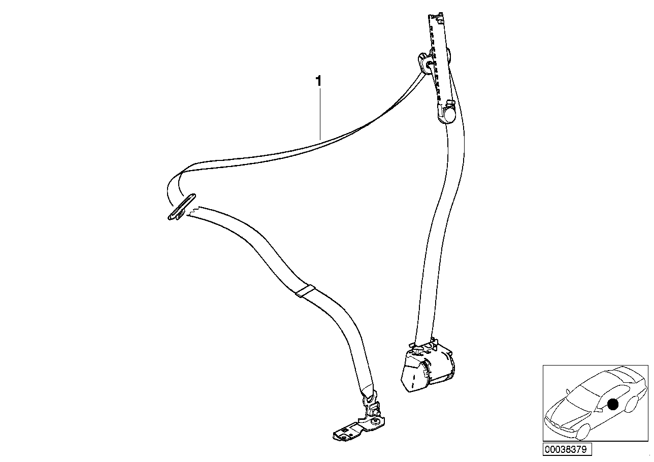 BMW 72117078042 Lower Belt With Right Belt Tensioner