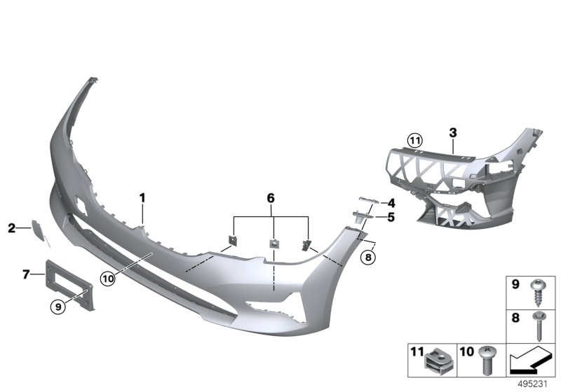 BMW 51118496499 Trim Cover, Bumper, Primered