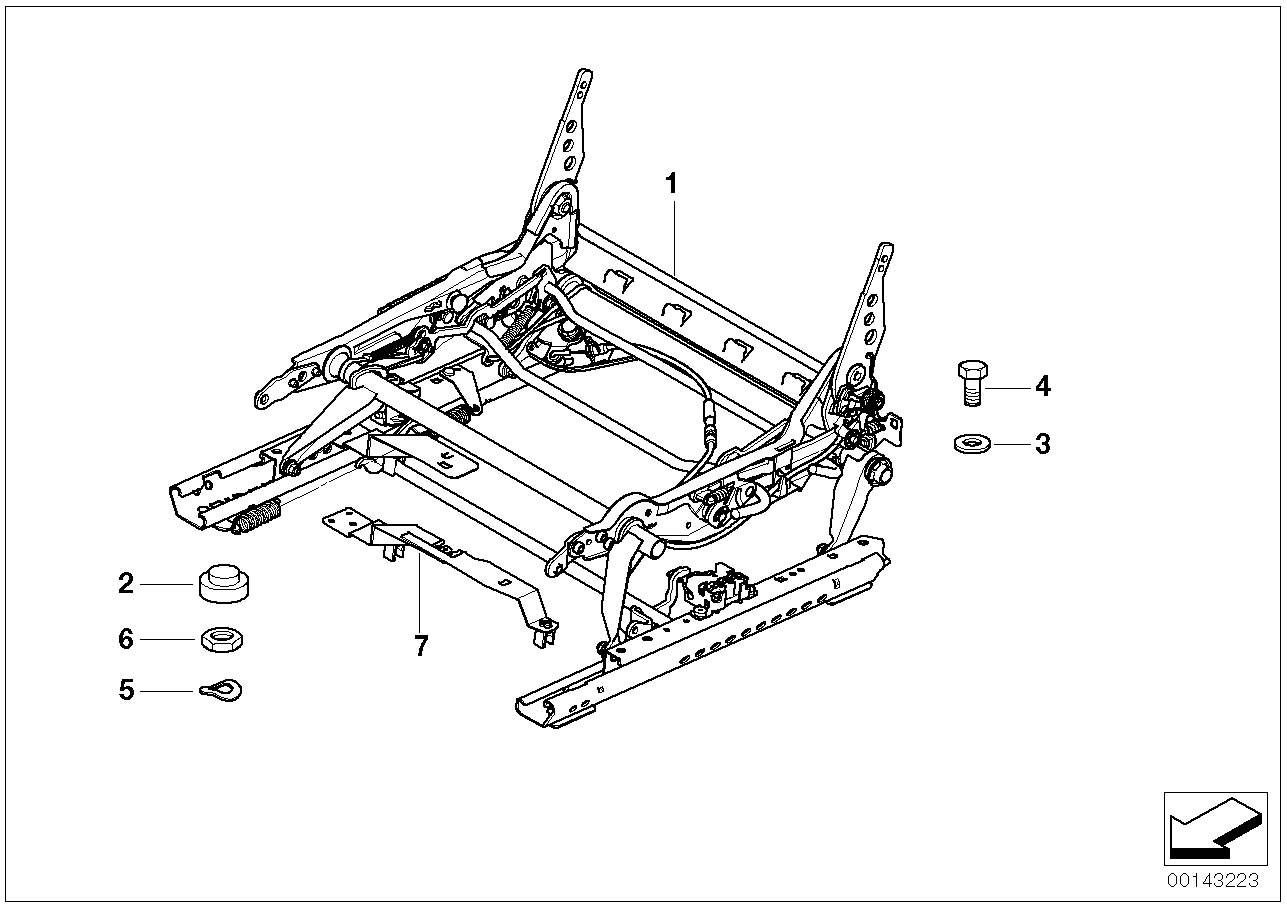 BMW 52107918342 Seat Mechanism Right