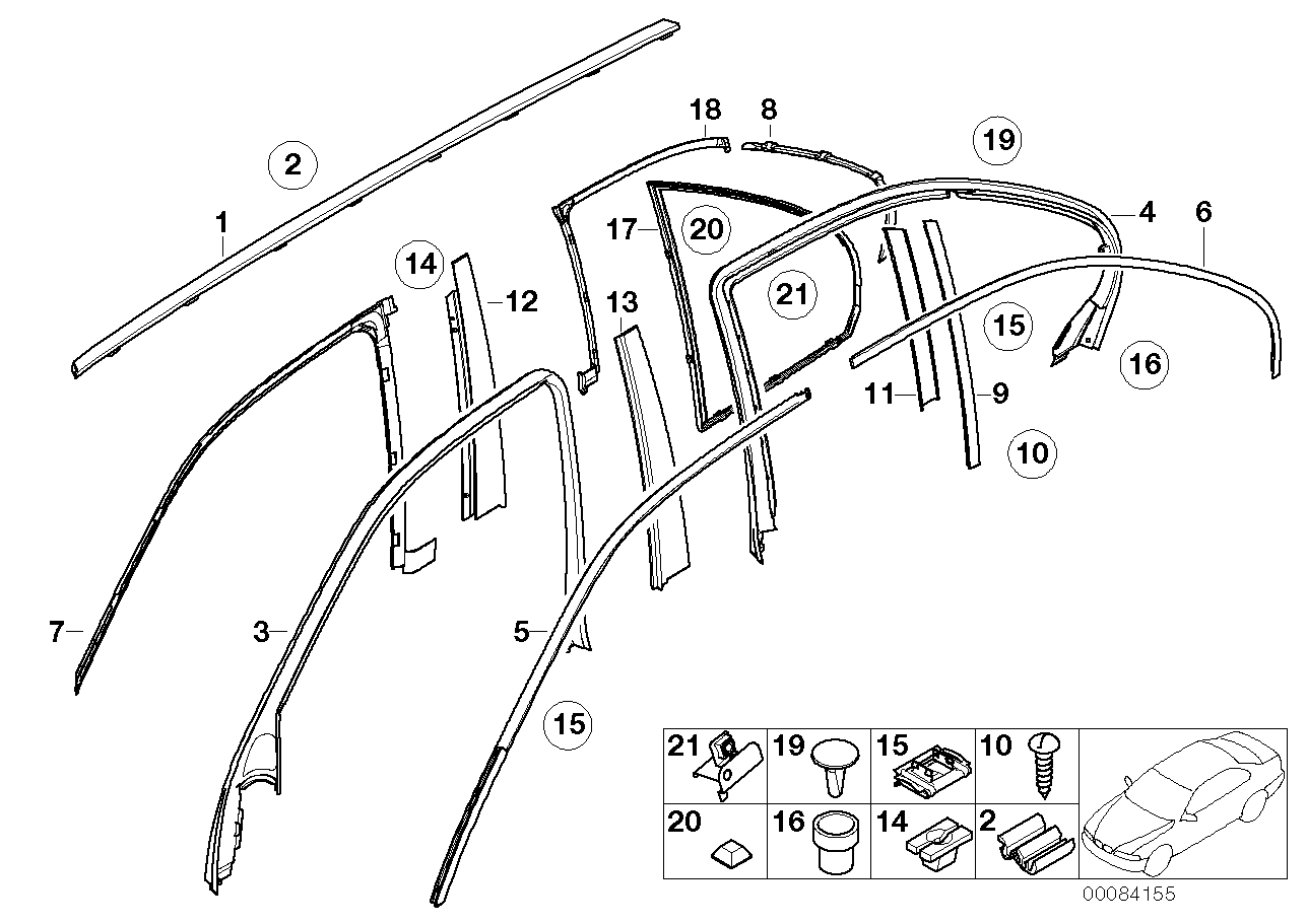 BMW 51348196955 Cover, Window Guide Web, Interior Left