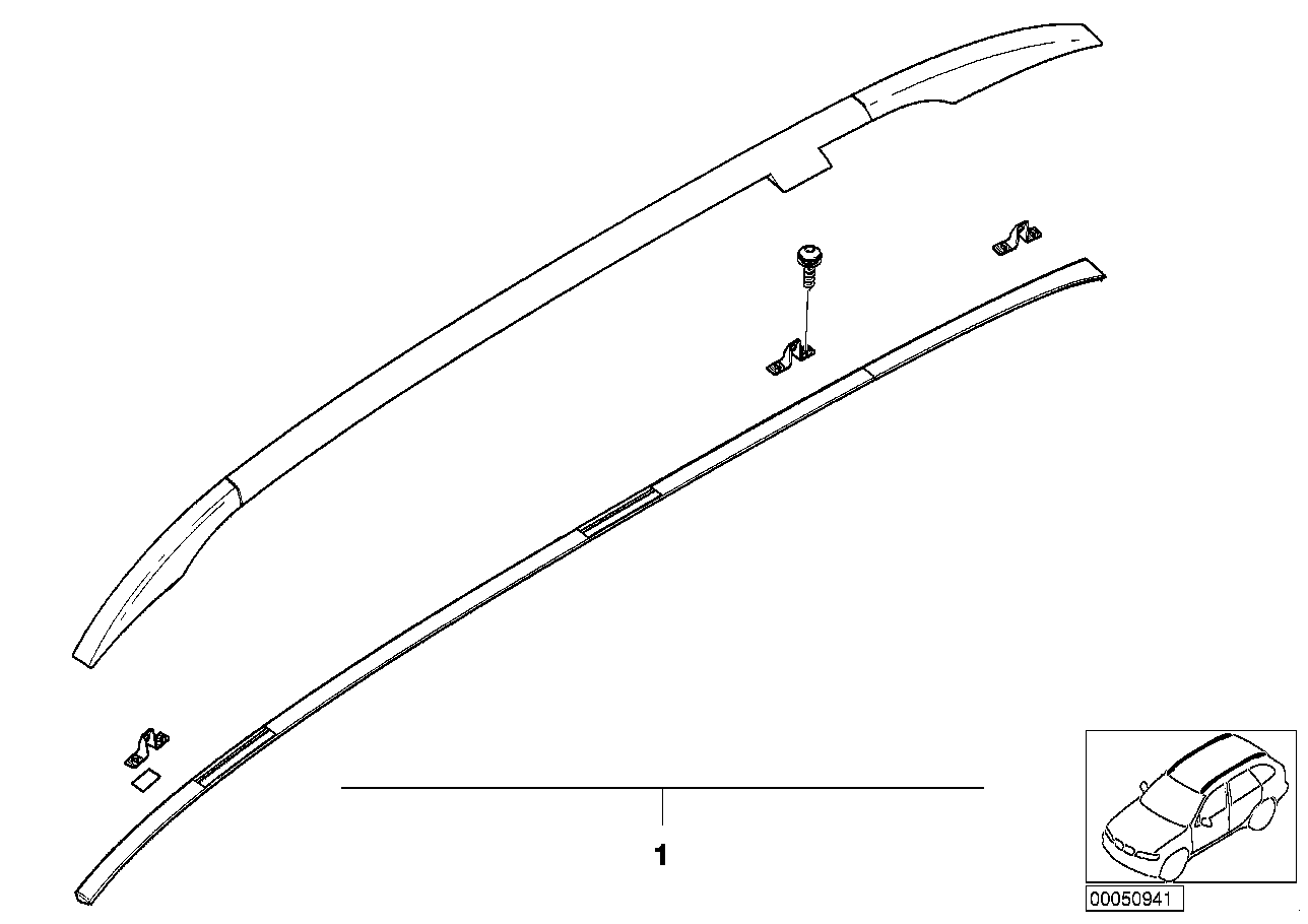 BMW 51130007867 Retrofit Kit, Roof Railing