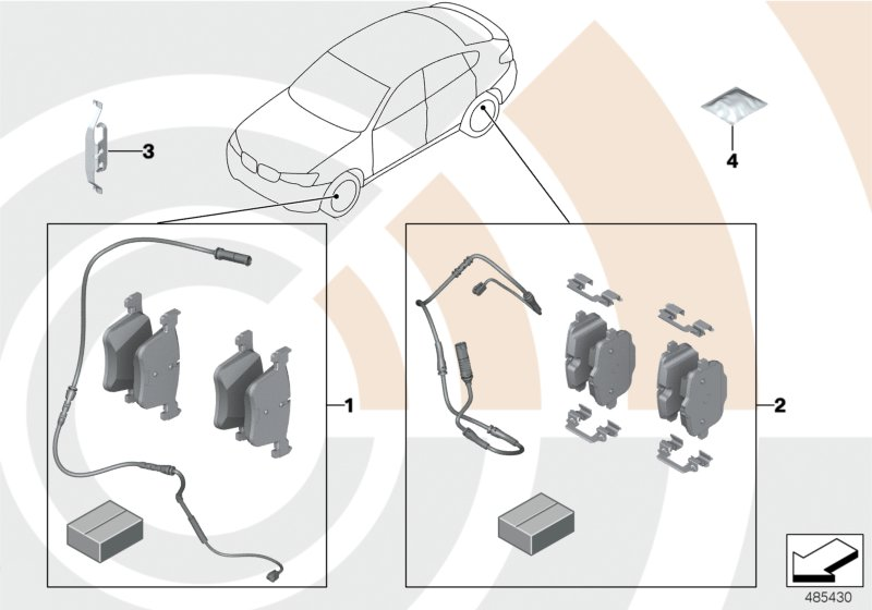 BMW 34112456867 Set, Brake Pads, With Brake-Pad Sensor