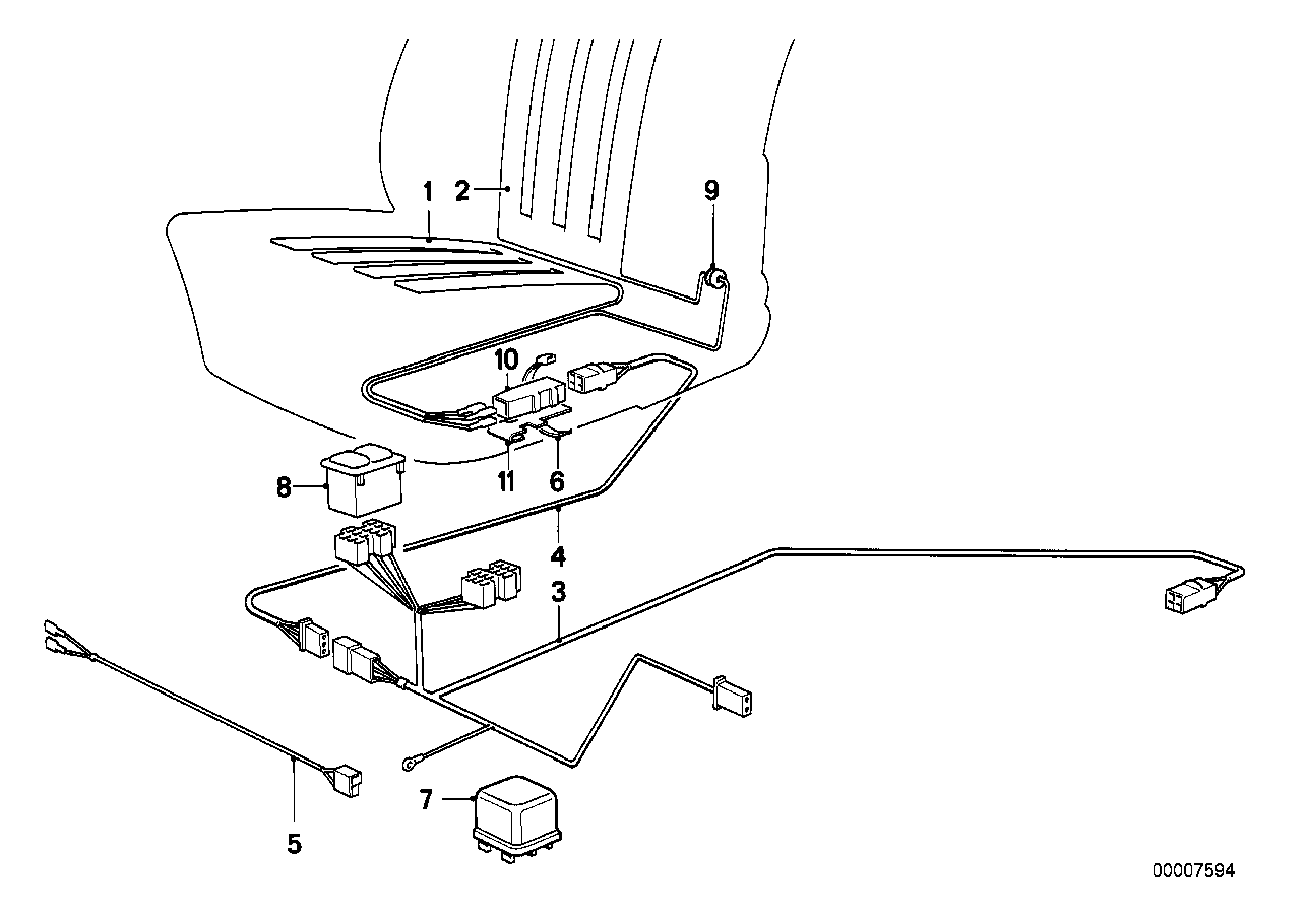 BMW 61121373479 Wiring Drivers Side