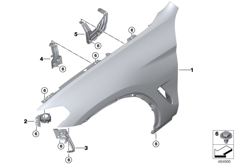 BMW 41007930977 SIDE PANEL, FRONT LEFT