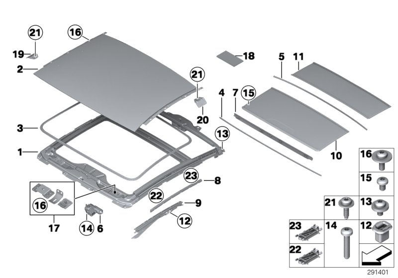 BMW 51717274220 Holder, Tilting Sunroof, Rear