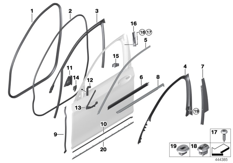 BMW 51337336015 Left Window Guide