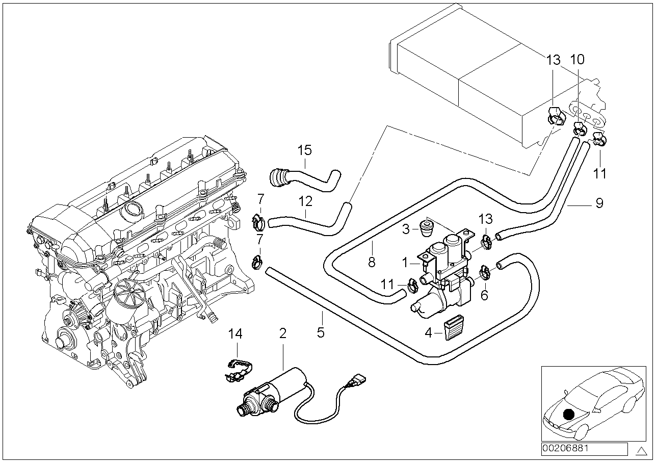 BMW 64128372016 Water Valve