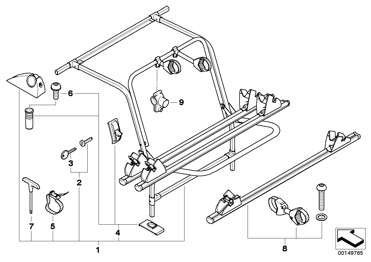 BMW 82710301686 Installation Kit Rear Carrier