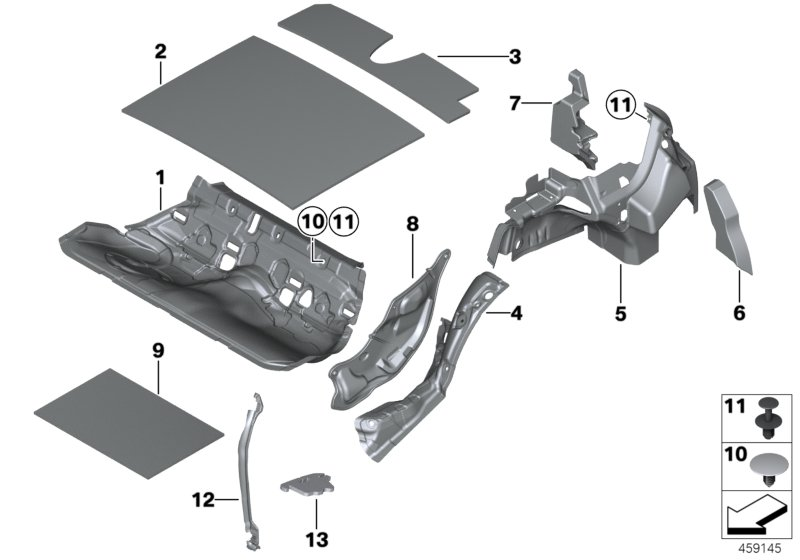 BMW 51487341514 SOUND INSULATION, TRUNK, INN