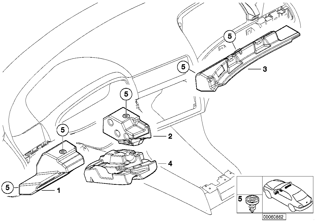 BMW 51458201467 Knee Protector, Steering Column