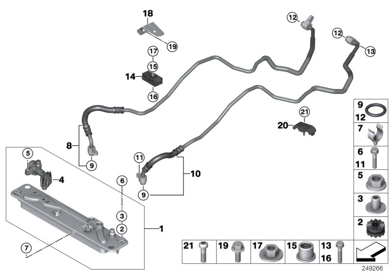 BMW 17227537350 Oil Cooling Pipe Outlet