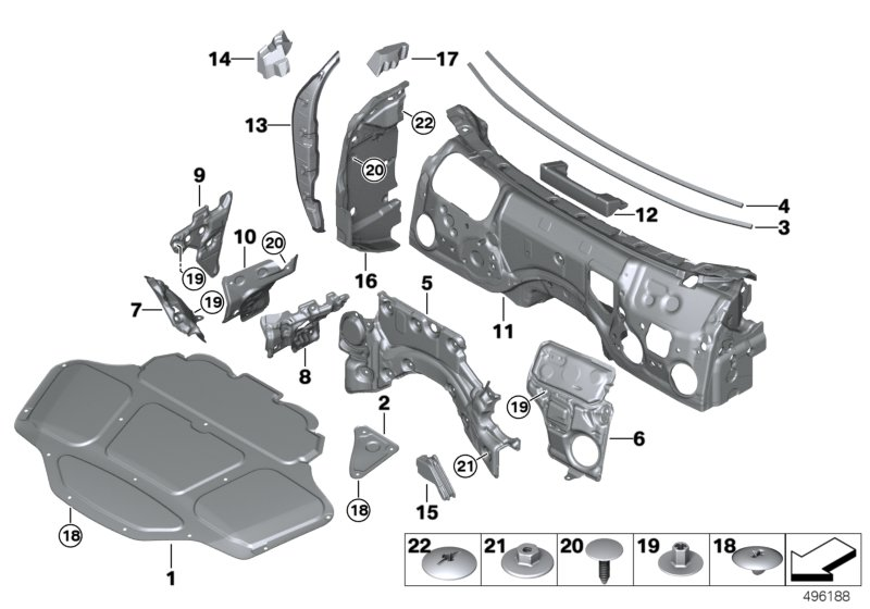 BMW 51487393240 Sound Insulating.Dash Panel Engine Room Ce.