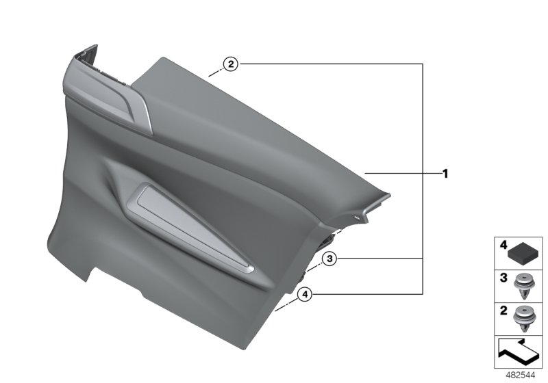 BMW 51438075428 LATERAL TRIM PANEL REAR RIGH