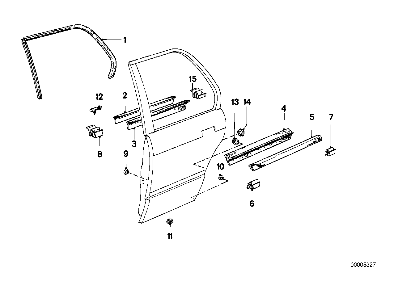 BMW 51221906850 Door Weather Strip Inner Right