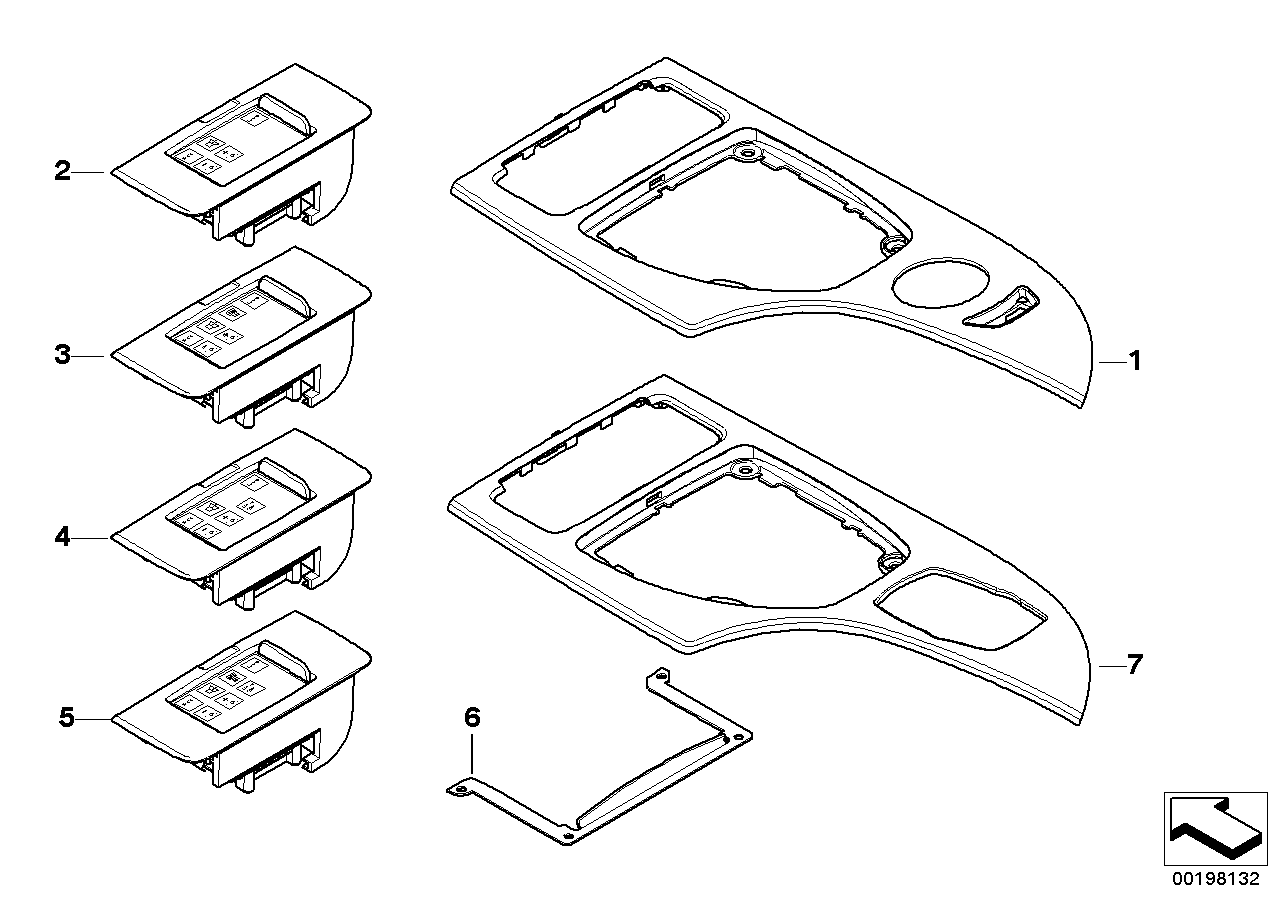 BMW 51167226785 Decorating Panel For Centre Console