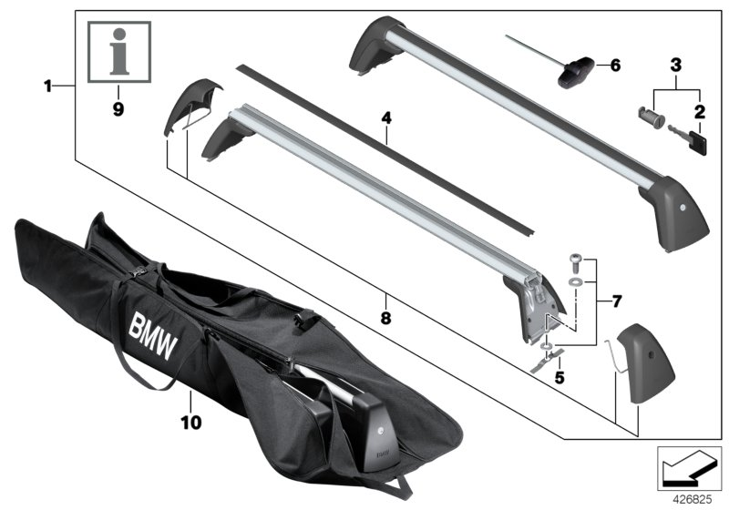 BMW 82712289107 Roof Rack Bag