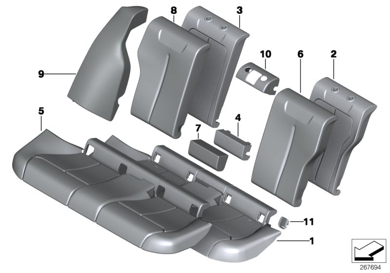 BMW 52207846555 SIDE SECTION ALCANTARA, LEFT