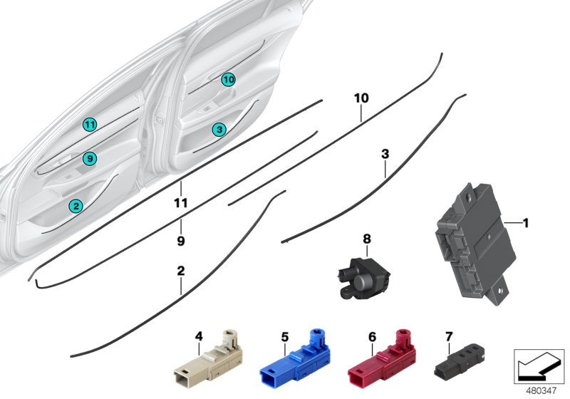 BMW 63319301994 Optical Fibre Front Right