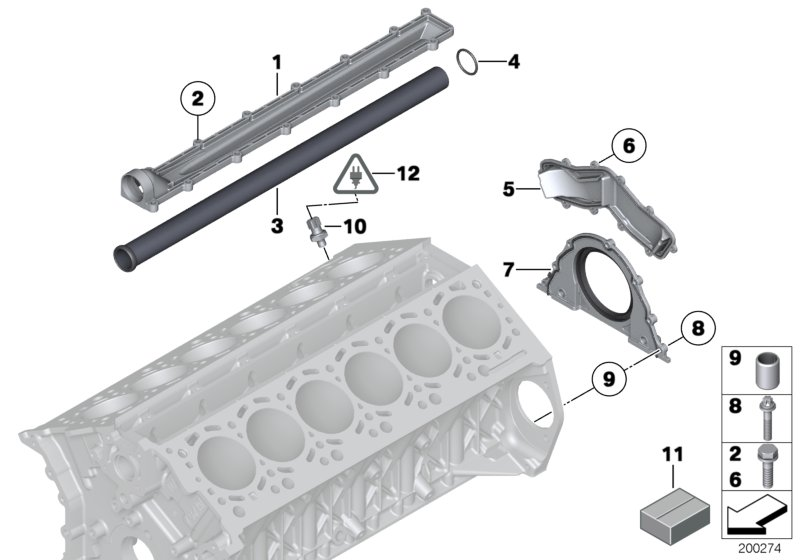 BMW 11112162453 Gasket Set Engine Block Asbesto Free