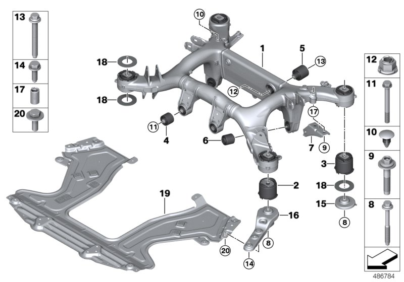 BMW 33316860422 Rubber Mounting Rear