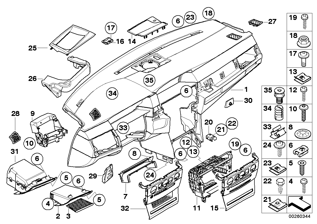 BMW 51457156229 HINGED COMPARTMENT IN DASHBO