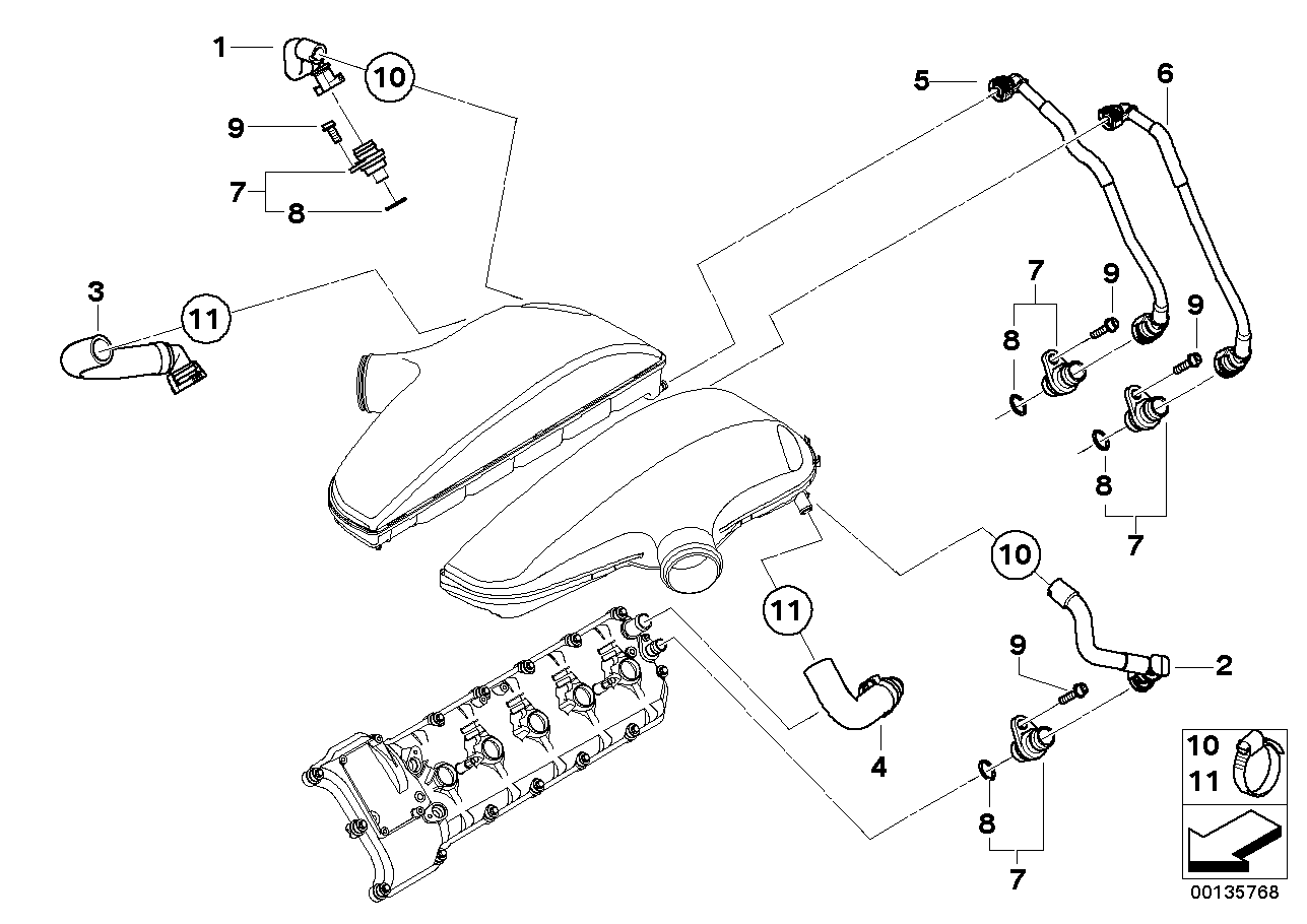 BMW 11617836946 Vent Hose