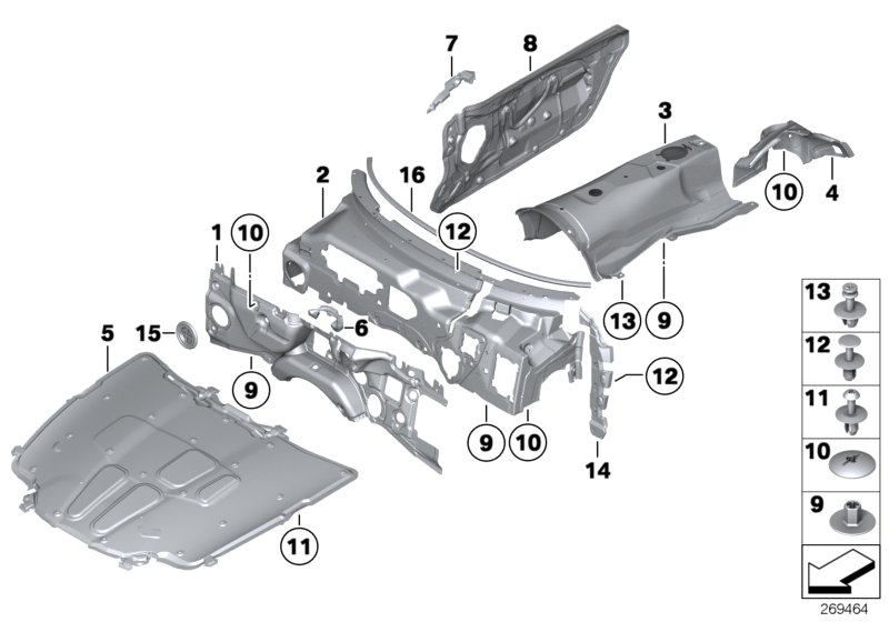 BMW 51489128428 Upper Sound Insulating Dash Panel