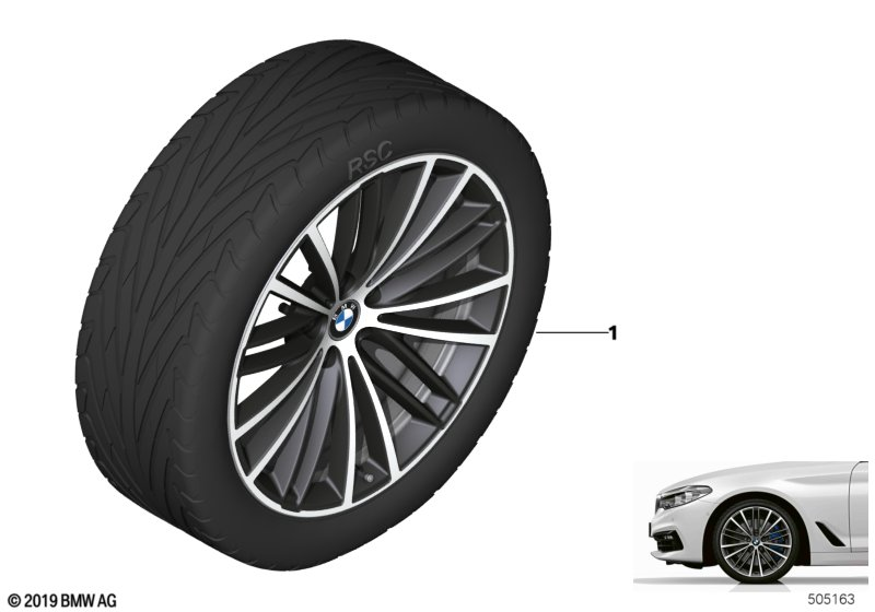 BMW 36112473103 TPM TIRE AND WHEEL, SUMMER