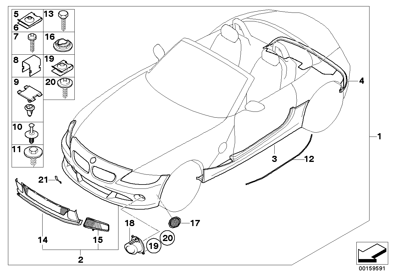 BMW 51190413069 Aerodynamic Package Primed