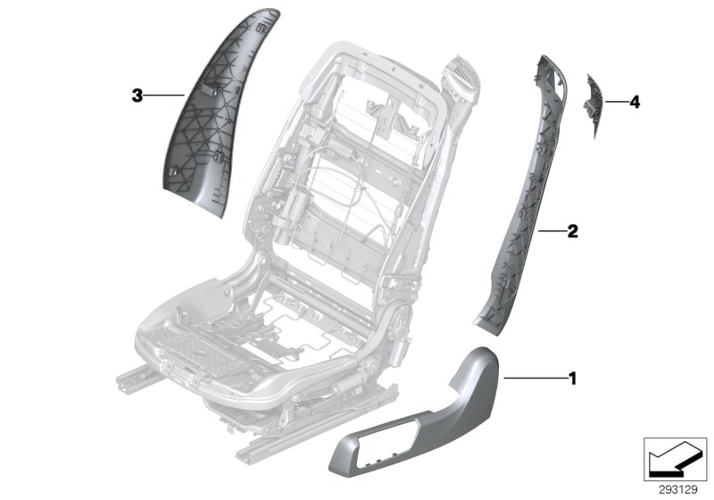 BMW 52107982303 TRIM FOR BACKREST, INNER LEF