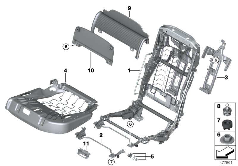 BMW 52207070497 Repair Kit For Buffer And Sliding Piece