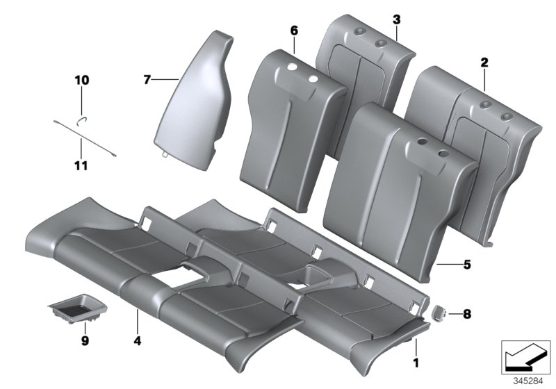 BMW 52207352381 SIDE SECTION, IMITATION LEAT