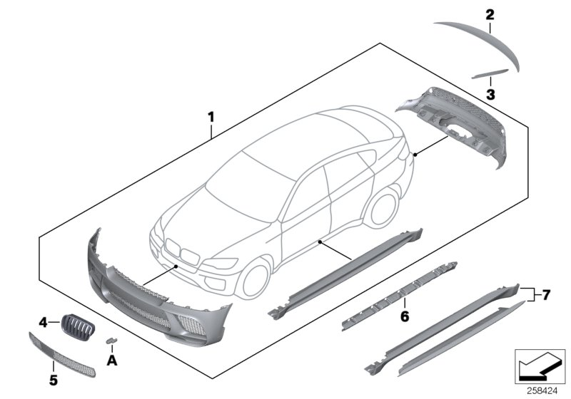 BMW 51192162475 Performance Aerodynamic Kit, Primed