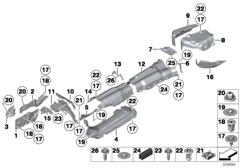 BMW 51487193500 Heat Insulation, Rear Silencer, Right