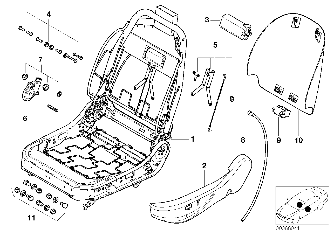 BMW 52108268314 Rear Panel For Backrest