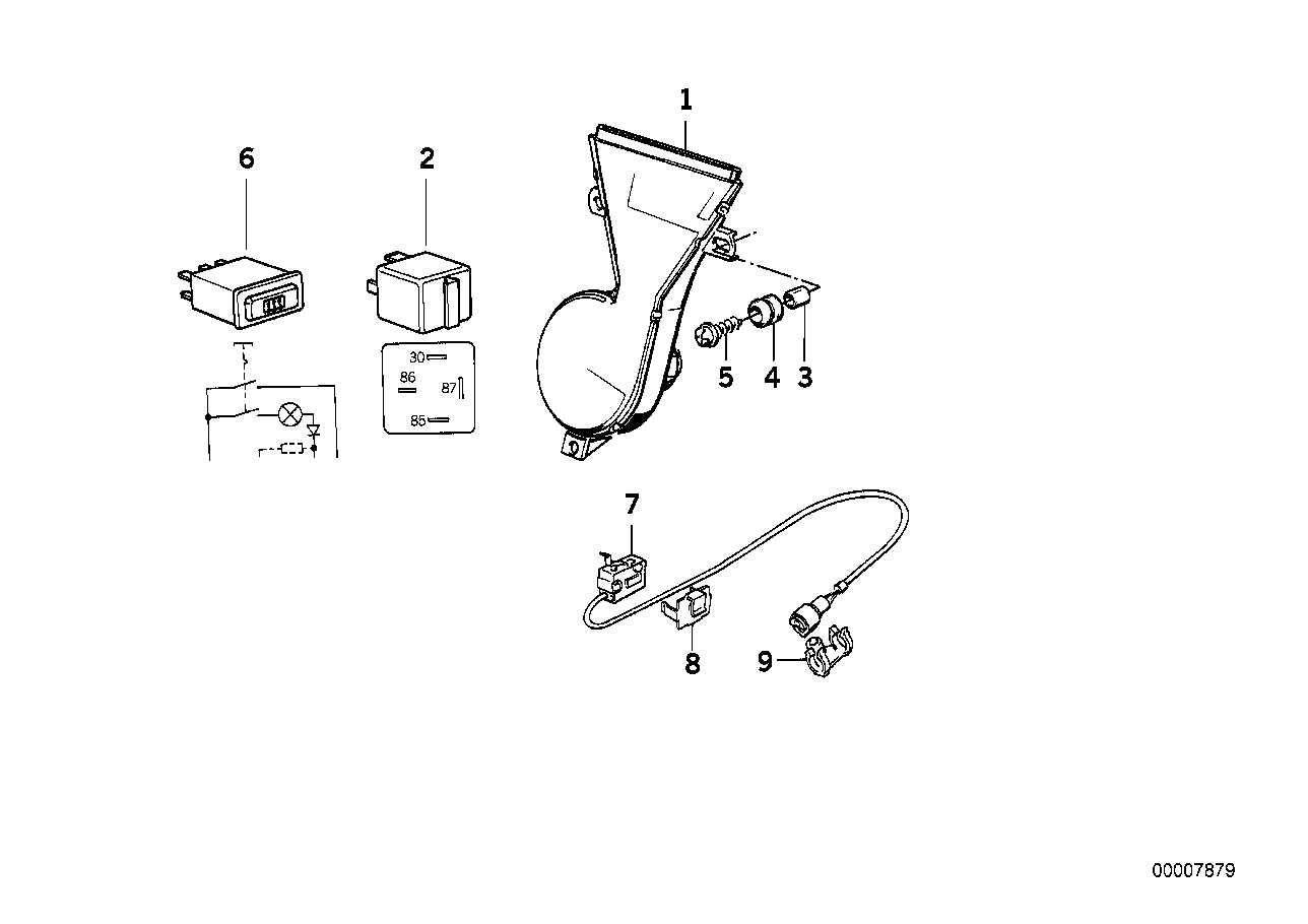 BMW 61311380010 Bracket Micro Switch